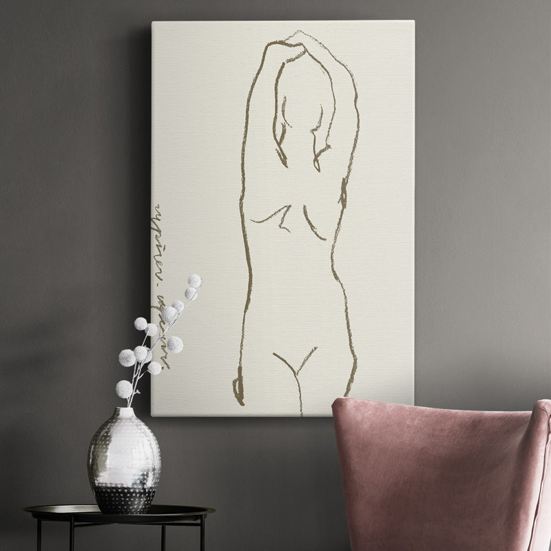 Toi et moi I - Reproduction de dessin sur toile tendue, H 60 po x l 40 po x P 1 po