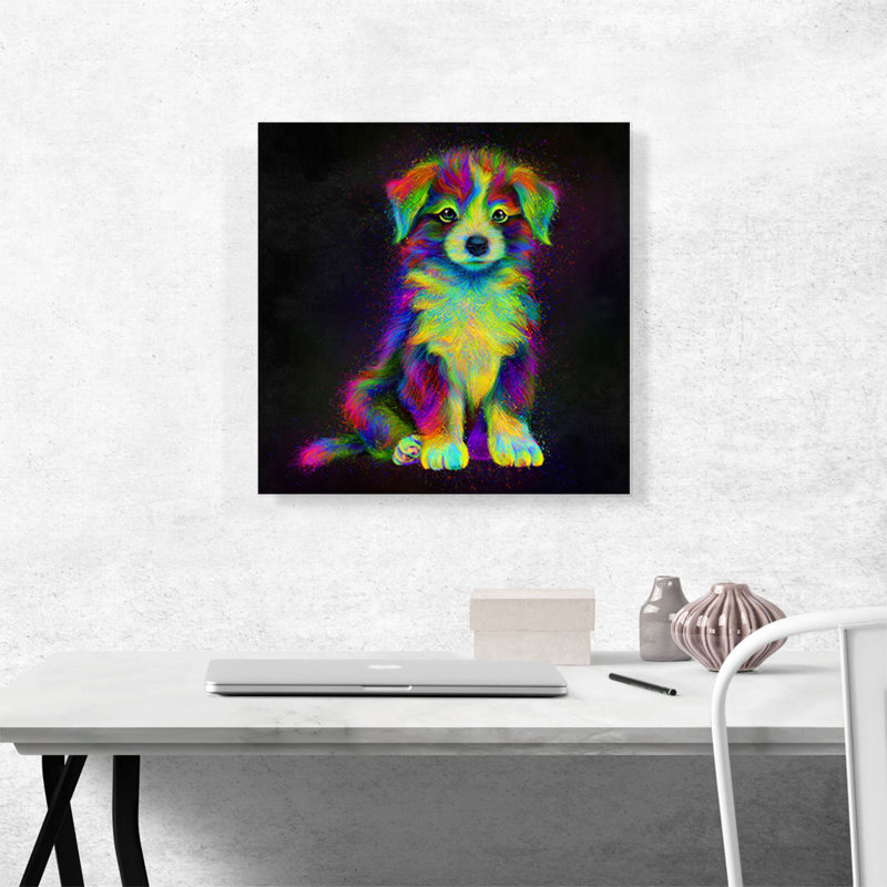 «Puppy Cute Dog», impression sur toile tendue, H 18 po x l 18 po x P 0,75 po