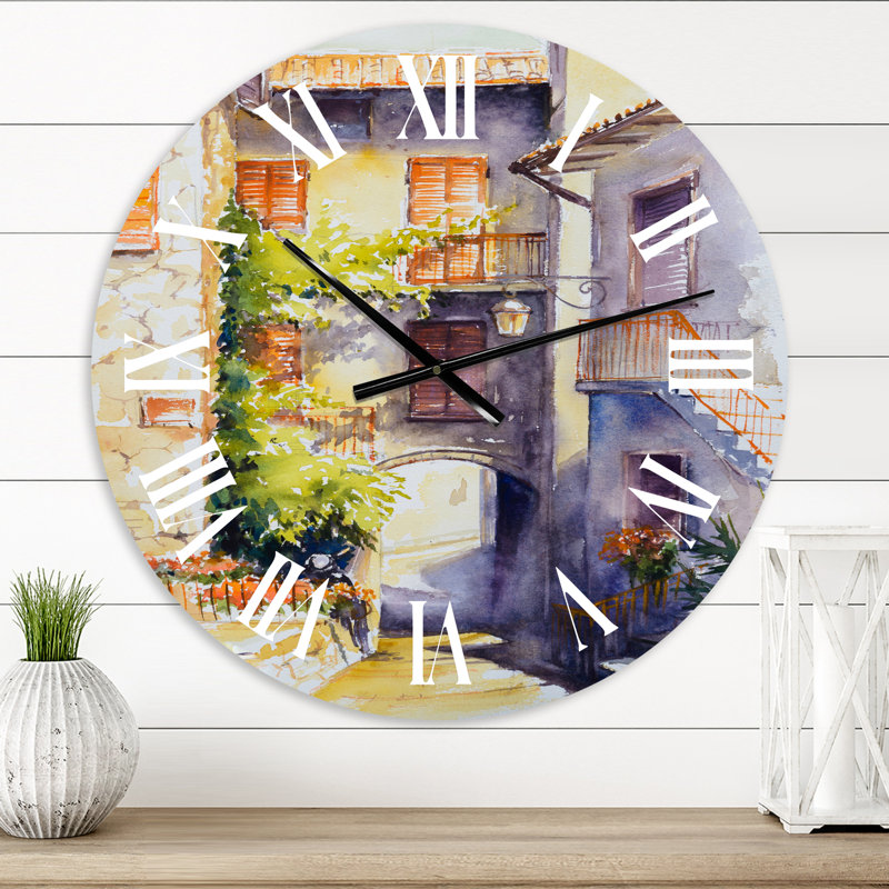 Rustic and Idyllic Italian VIllage - Horloge murale champêtre, Moyen