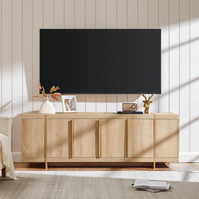 70" Modern TV Stand for TVs Up to 80" with 6 Doors & Adjustable Shelves