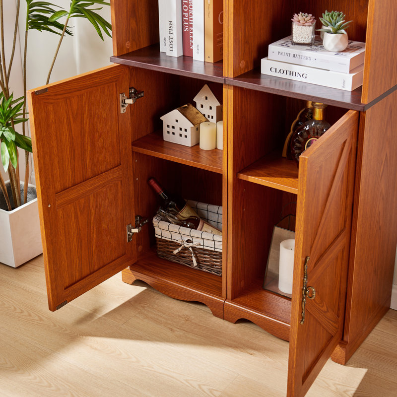 Bibliothèque de ferme avec rangement, armoire en bois aggloméré réglable pour la maison