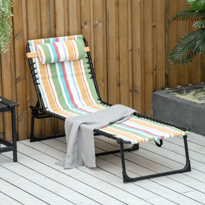 Chaise de piscine relaxante - méridienne pliante, 4 places, siège respirant en filet et en osier, coussin, fauteuil portatif jaune avec inclinaison, pour une utilisation extérieure,