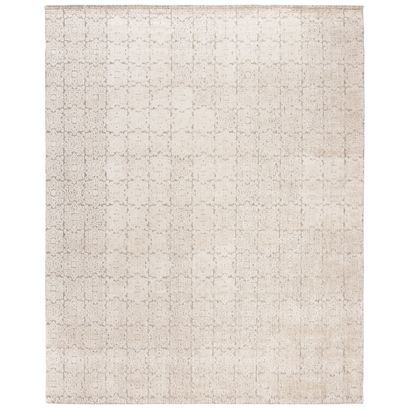 Handmade Stone Geometric Viscose 6' x 9' Area Rug