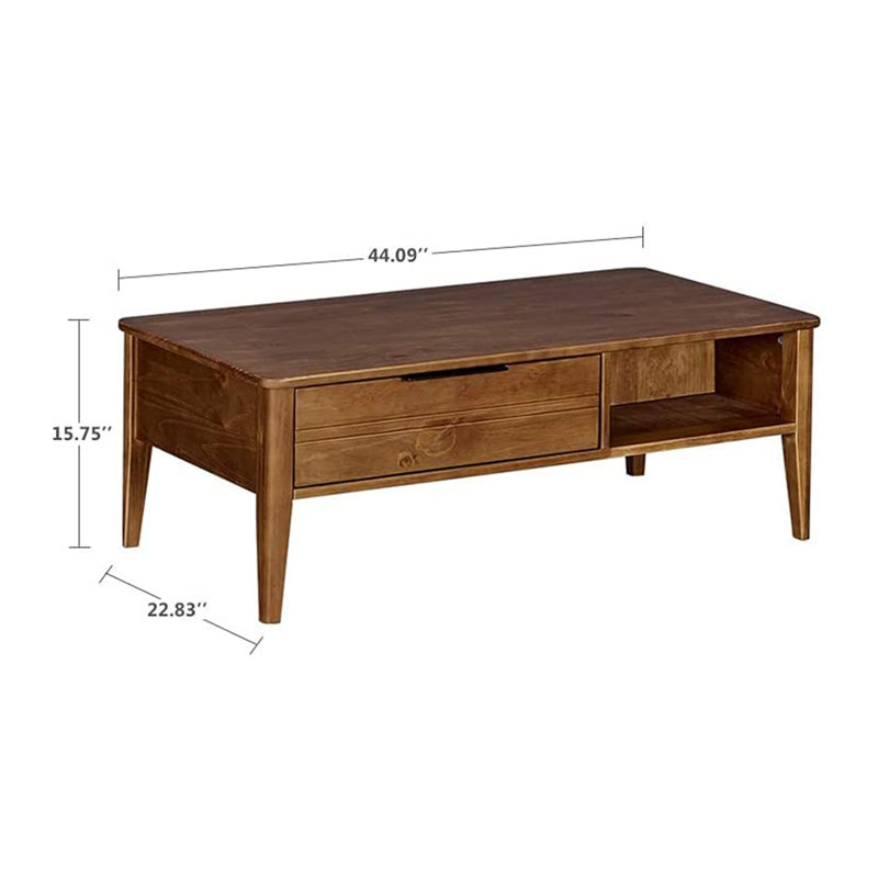 Table de bout en bois massif avec rangement