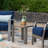 Jorolf Rectangular Wood and Aluminum Outdoor Side Table -1401313338