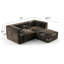 Canapé modulaire profond en chenille avec repose-pieds mobile-258325465