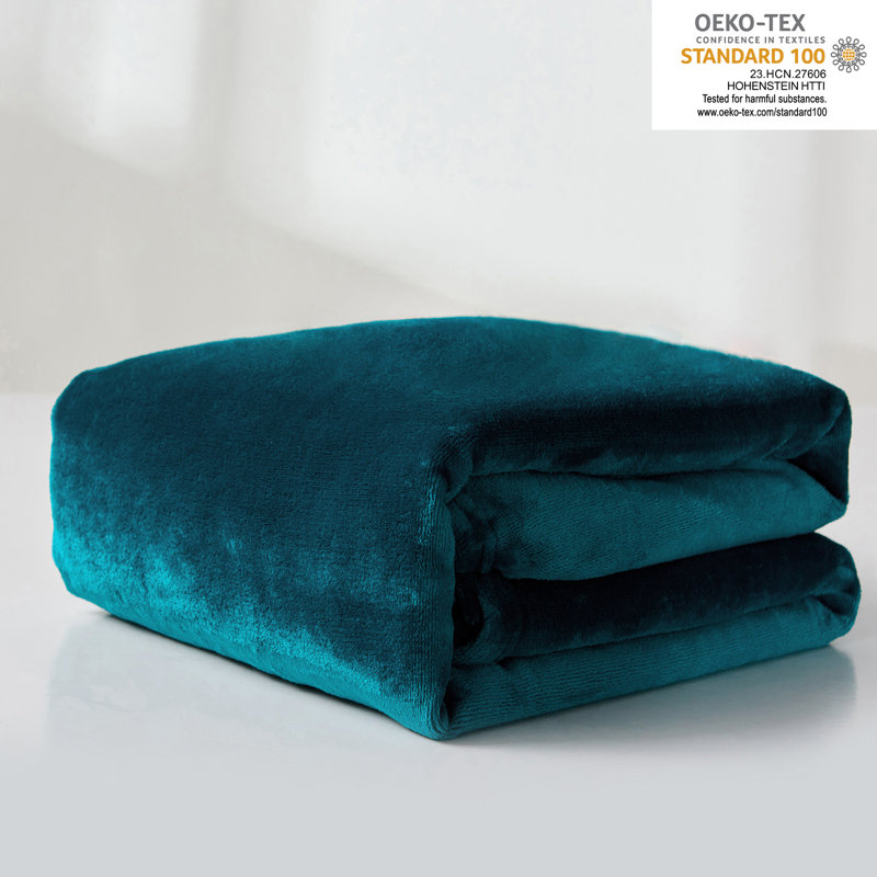 Knitted Throw Blanket, Teal