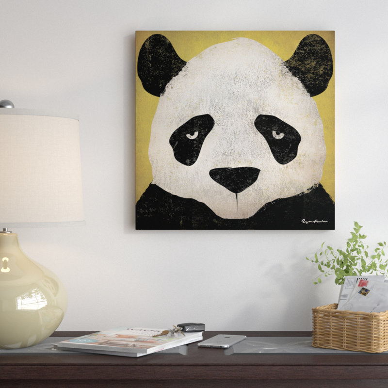 «panda, impression sur toile tendue, H 37 po x l 37 po x P 1,5 po