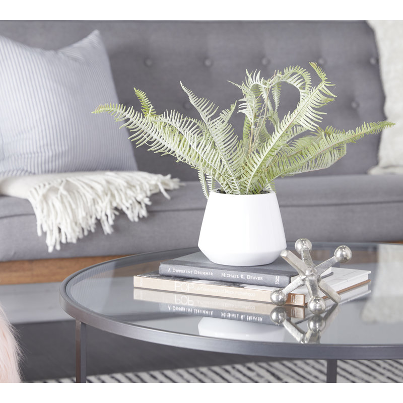 13.5'' Faux Fern Plant in Ceramic Vase