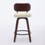Ensemble de 2 tabourets de bar pivotants confortables avec structure en bois cintré et dossier rembourré-256077112