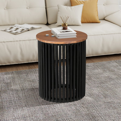 Acacia Solid Wood Side Table & End Table (Set Of 2)