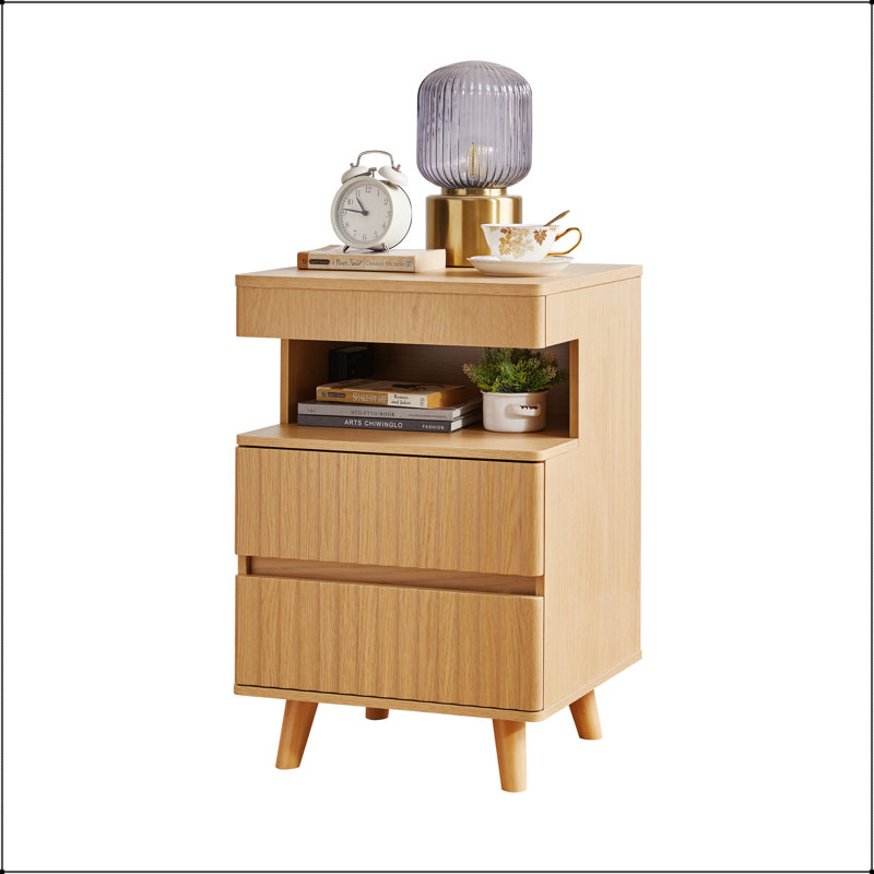 Table de chevet moderne avec tiroir pour armes à feu, station de charge et rangement, parfaite pour une utilisation sécuritaire et pratique dans la chambre à coucher