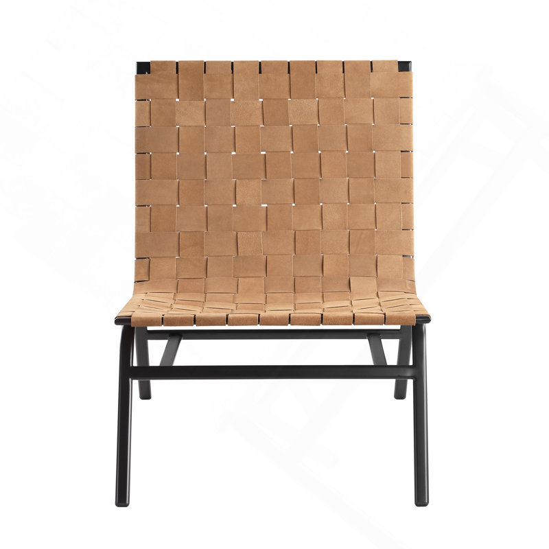Woven Leather In Brown Accent Chair