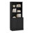 Bookcase with Adjustable Shelves, 5-Tier Multi-Depth Bookshelf with Door, Open Shelf Organizer with Adjustable Open Shelves and Storage Cabinets, Black, 72.5 Inch-67787788-67787779