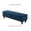 Banc de lit 59 po en tissu bleu avec compartiment de rangement. Multifonctionnel pour différentes pièces. Conception à boutons. Pieds en bois massif. Capacité de poids de 500 lb. Facile à assembler. Utilisation en haut. Assemblage à charge