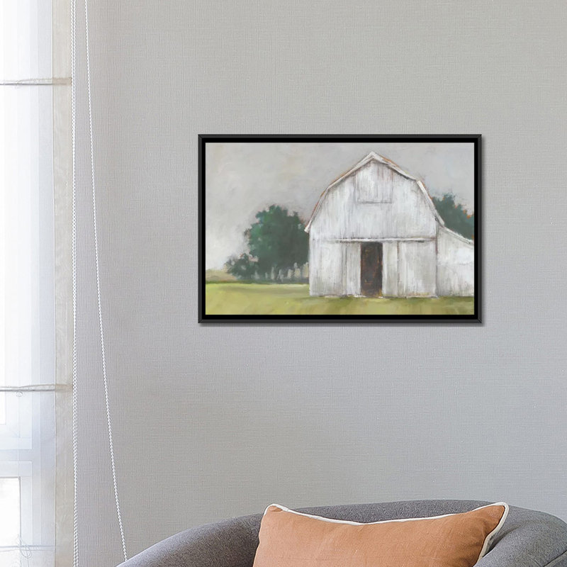 « rustique barnyard ii », impression sur toile, H 18 po x l 26 po x P 1,5 po, Toile avec cadre noir, Pas de tapis