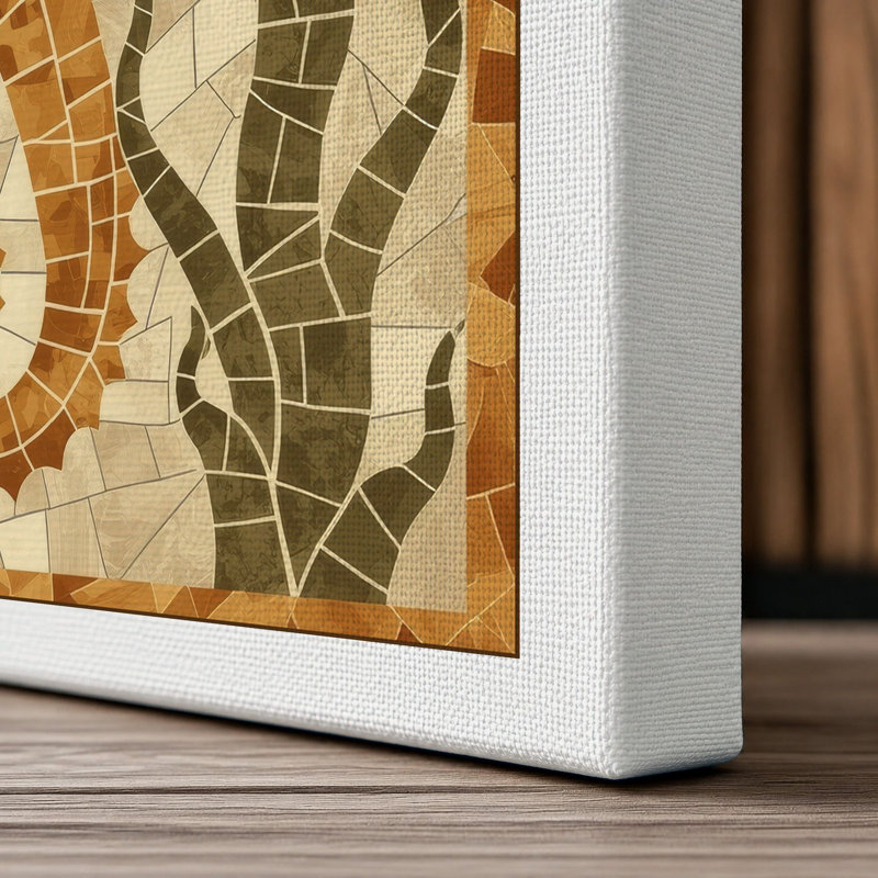 Seahorse Mosaic Coastal - Wrapped Canvas, 30x20 - 76.2 x 50.8 cm, White Border