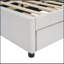 Lit plateforme tapissier avec tête de lit à motif brique, avec gigogne et 2 tiroirs, tissu en lin-46963879-46963865