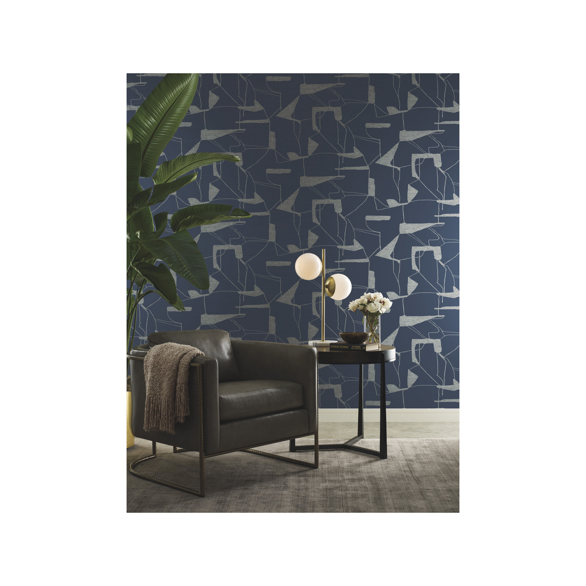Alza Abstract Roll, Navy/Gray