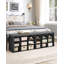 Banc de rangement pour chaussures avec coussin, armoire de rangement pour le hall d'entrée, long casier pour le salon, la chambre à coucher, le vestibule, blanc-706671069-705588419