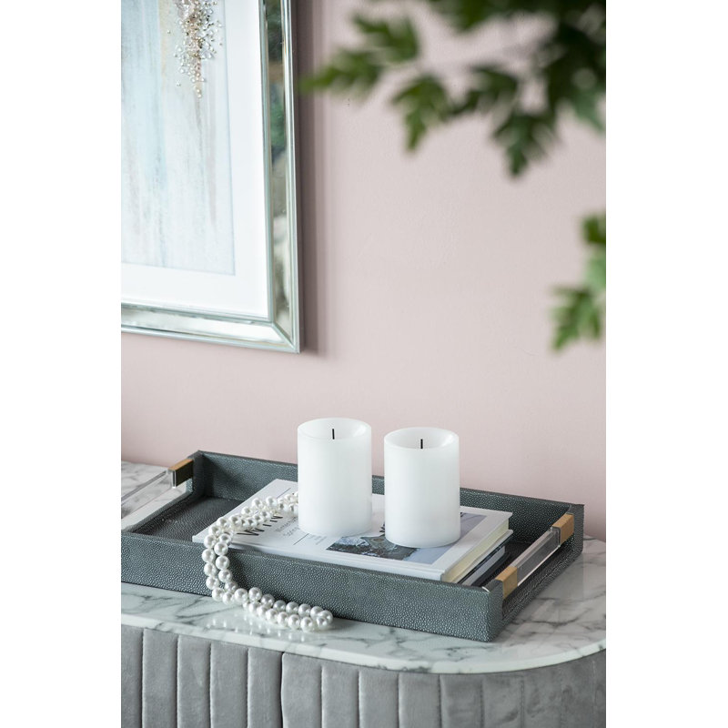 Bougies DEL avec mèche et minuterie à télécommande - ensemble de 4 - 3 po x 4 po - blanc