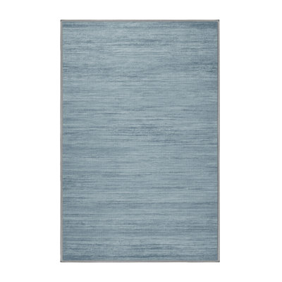 Machine Washable Solid Gray Area Rug