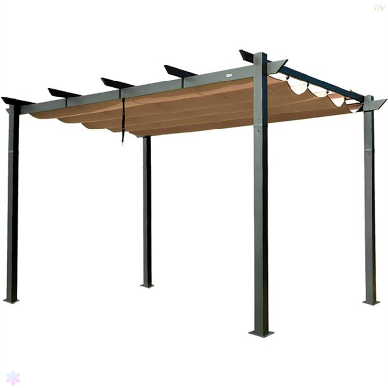 Aluminum Retractable Pergola With Sun Shade Patio Gazebo With Weather-Resistant Canopy For Backyard Deck Garden Grape Trellis Outdoor Pergola