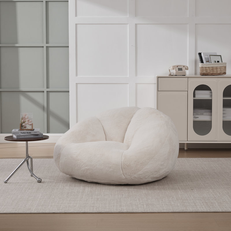 Faux Fur Bean Bag Chair, Beige