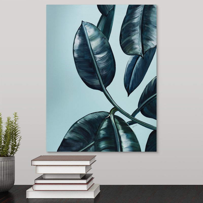 « tropical palms i », peinture sur toile, Toile tendue, H 16 po x l 12 po x p 1,25 po