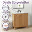 Meuble-lavabo traditionnel de 76 cm avec lavabo en céramique et armoire en MDF