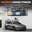 Système de rangement pour plafond de garage et système de rangement pour plafond de garage | Rangement suspendu robuste en acier Hammertone pour une efficacité maximale