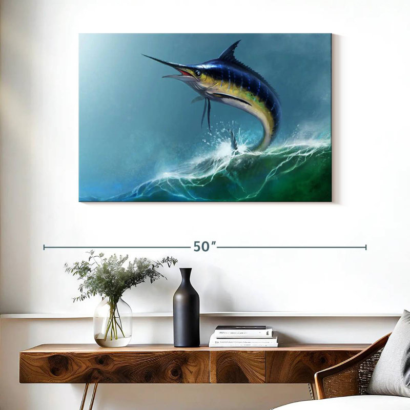 Marlin bondissant, H 26 po x l 39 po