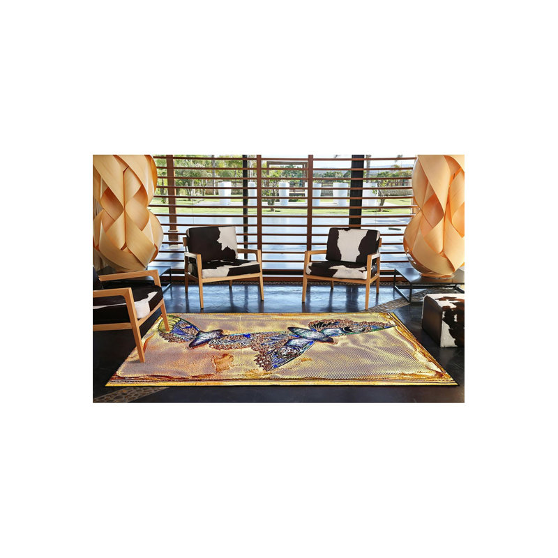 Tapis décoratif lavable à la machine Bird, Sous-tapis rectangulaire 5 pi 1 po x 7 pi 7 po inc