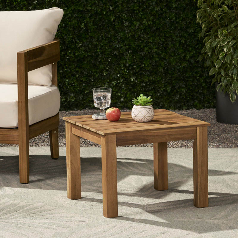 Table d'appoint en bois de style minimaliste à la mode, 19,21 x 19,21 x 14,73, brun, assemblage requis avec plateau, minimaliste, largeur 19,21 po x profondeur 15 po,