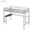 Lit mezzanine simple avec garde-corps et bureau en métal argenté polyvalent-1336992723