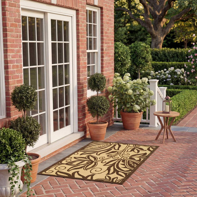 Herefordshire Performance Floral Indoor/Outdoor Area Rug, Rectangle 2' x 3'7"