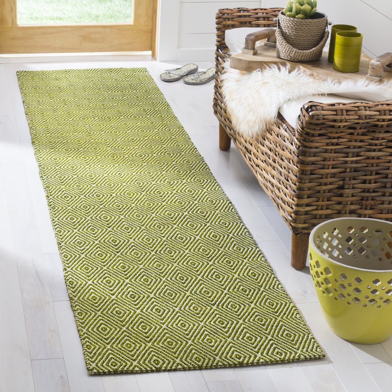 Adelmar Hand Woven Performance Geometric Rug, Runner 2' x 8'