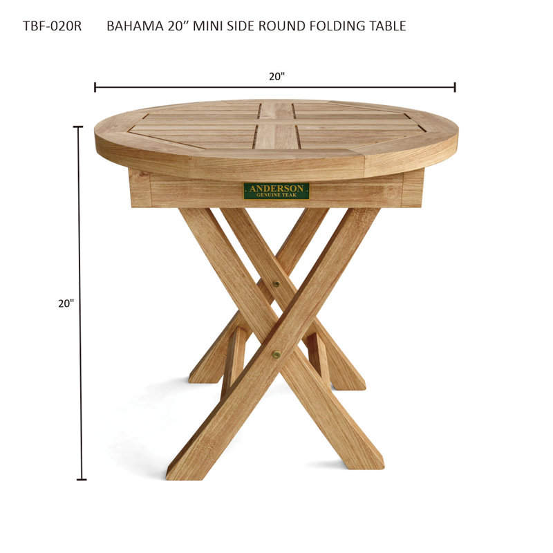 Bahama Outdoor Round Teak Side Table