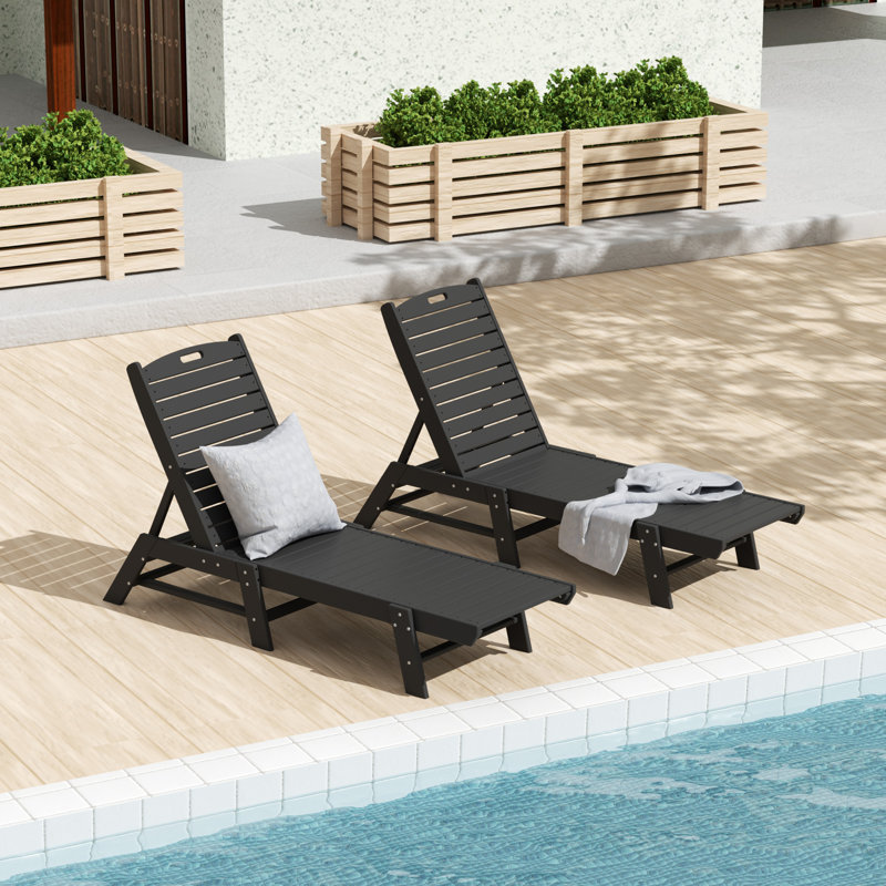 Chaise longue inclinable 78,2 po Laguna, Gris foncé