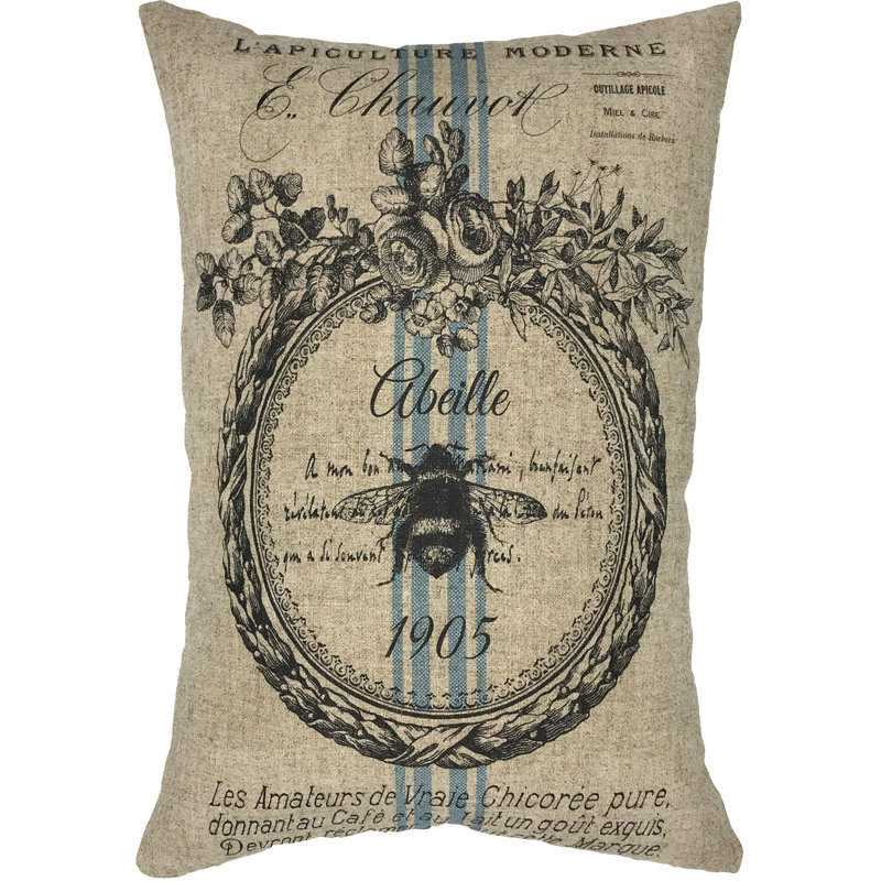  Housse de coussin rectangulaire en lin et insert