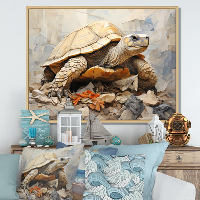 Tortue minimalisme sur toile