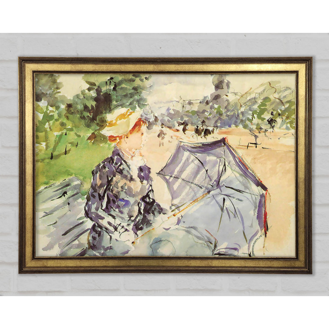 Morisot Frau mit Sonnenschirm im Park sitzend - Einzelner Bilderrahmen Kunstdrucke