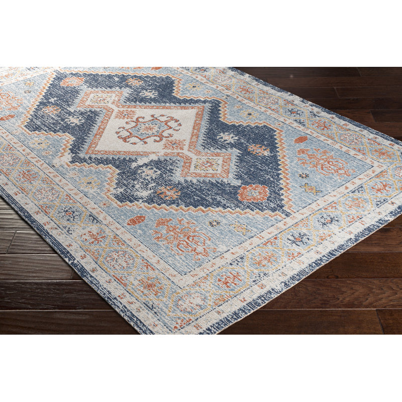 Enciso Oriental Indoor / Outdoor Rug, Rectangle 6'7" x 9'