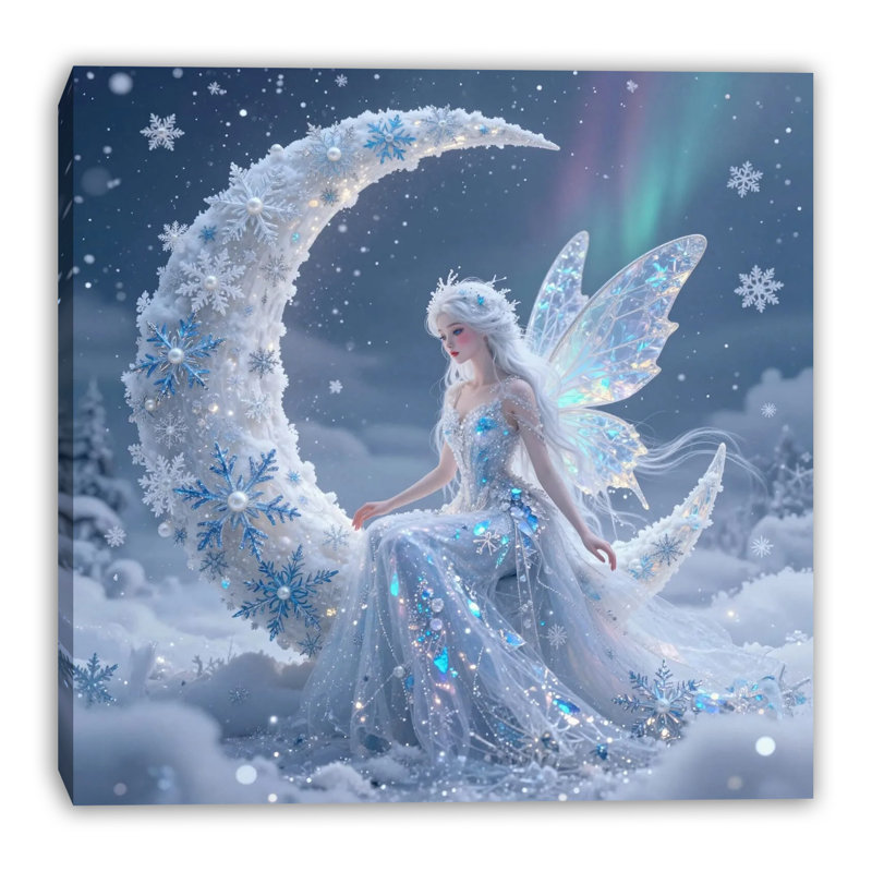 Art mural sur toile Frost Moon Fairy, L 12 po x H 12 po x P 1 po