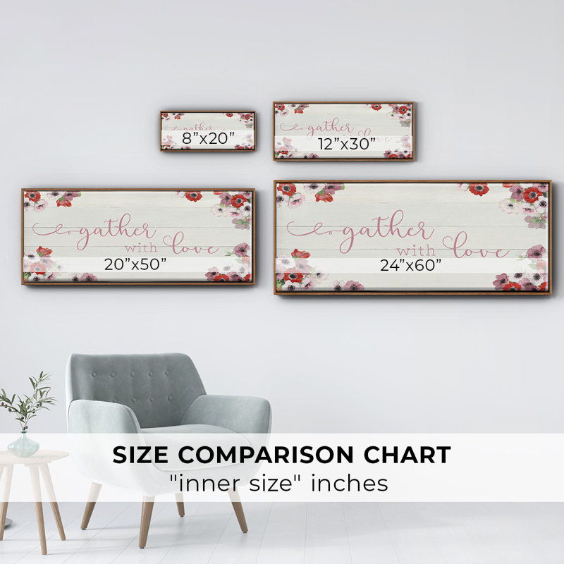 «Gather with Love», toile encadrée, H 8 po x l 20 po