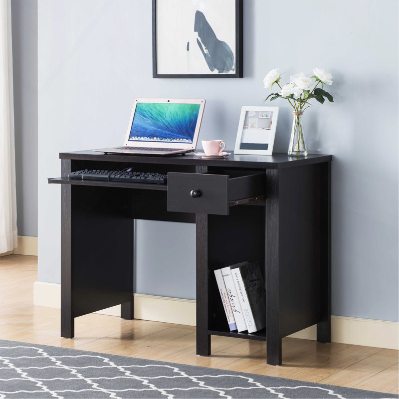 Bureau étudiant Bureau à domicile Bureau compact l 39 po Bureau d'écriture pour ordinateur portable Rouge Cocoa Espresso
