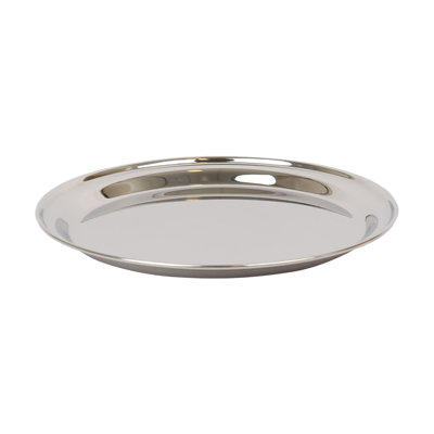 Argon Tableware - Round Stainless Steel Serving Tray Platter