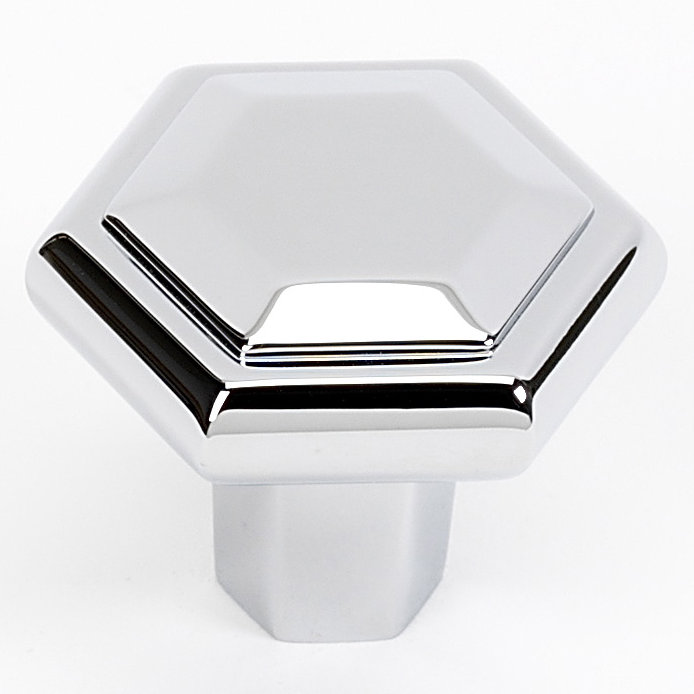 Poignée géométrique Nicole, Chrome poli, H 1,375 po x l 1,25 po x P 1,5 po