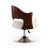 Bopper Modern Vegan Leather Upholstered Metal Swivel Accent Chair in White