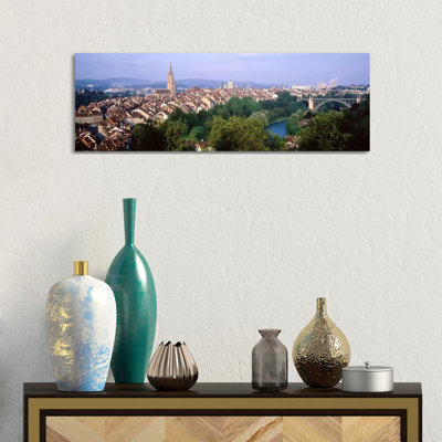 Aerial View Of Innere Stadt, Bern, Switzerland - Wrapped Canvas Panoramic Print